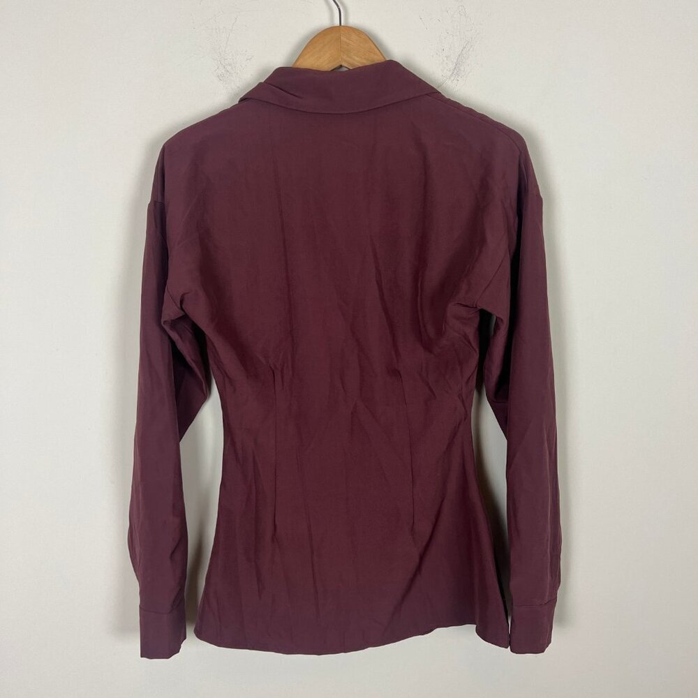 2/$20 Missguided Burgundy Button Down Top 0 - Picture 3 of 3